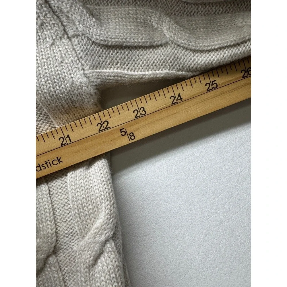 Babaton Sweater Women XS Heather Birch Glory Cable Knit Merino Wool‎ Cropped